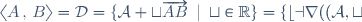 \langle A \, , \, B \rangle = \cal{D} = \lbrace A + t\overrightarrow{AB} \: \mid \: t \in \mathbb{R} \rbrace = \lbrace bar((A,t) \, , \, (B,u)) \: \mid \: (t,u) \in \mathbb{R}^2 \text{ et } t + u \neq 0\rbrace